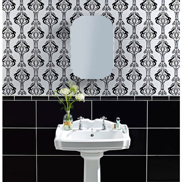 BCT Tiles - 8 Hemingway Design Tiffany Black Plain Wall Tiles - 248x498mm - HEM00628 Profile Large Image