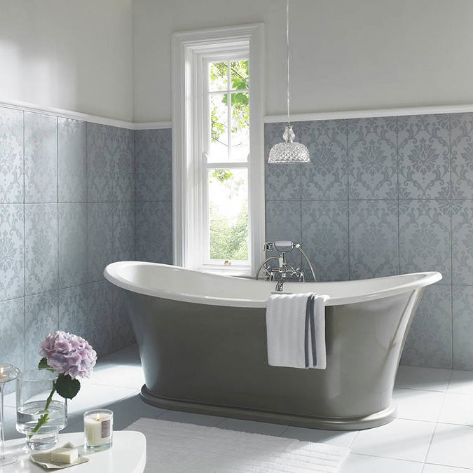 BCT Tiles - 8 Statement White Damask Decor Wall Tiles - 298x498mm - BCT13488 Profile Large Image
