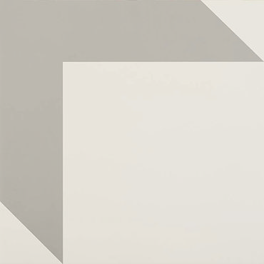 BCT Tiles - 9 Hemingway Design 3D Squares Light Grey Matt Floor Tiles - 331x331mm - HEM00642 Profile Large Image