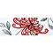 BCT Tiles - Brooklyn White Red Floral Decor Wall Tile - 100x300mm - ISC3048 Large Image