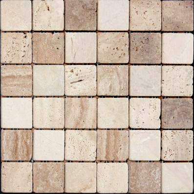 BCT Tiles - 11 Buxton Marble Beige Mosaic Tile Sheet - 302x302mm - BCT10340 Large Image