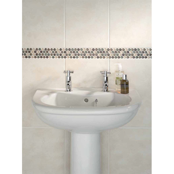 BCT Tiles - 6 Dartmoor Naturals Beige Glass Dots Strips - 312x60mm - CAN43640 Profile Large Image