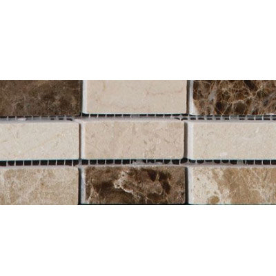 BCT Tiles - 6 Elgin Marbles Cream/Brown Satin Strips - 305x50mm - BCT03731 Profile Large Image