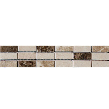 BCT Tiles - 6 Elgin Marbles Cream/Brown Satin Strips - 305x50mm - BCT03731 Profile Large Image