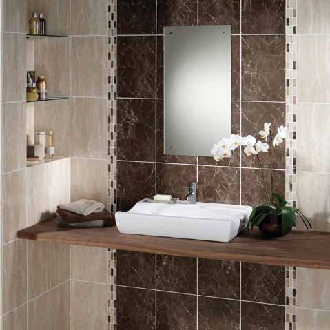 BCT Tiles - 10 Elgin Marbles Marron Wall Gloss Tiles - 248x398mm - BCT03670 Feature Large Image