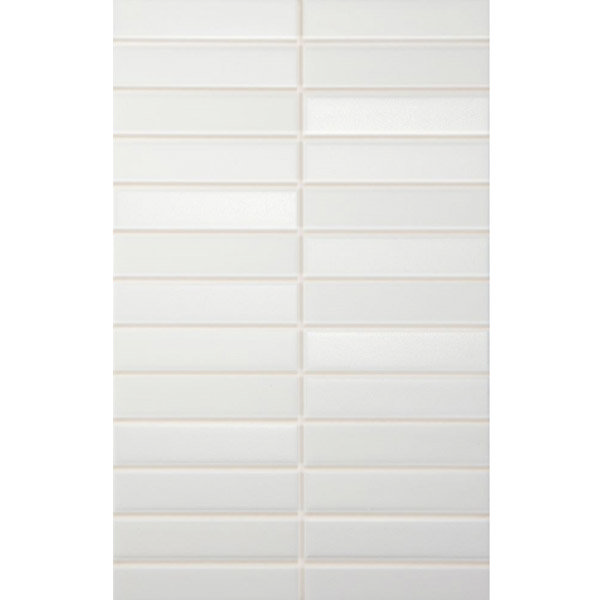 BCT Tiles - 10 Henley White Pressed Mosaic Wall Satin Tiles - 248x398mm - BCT13105 Large Image