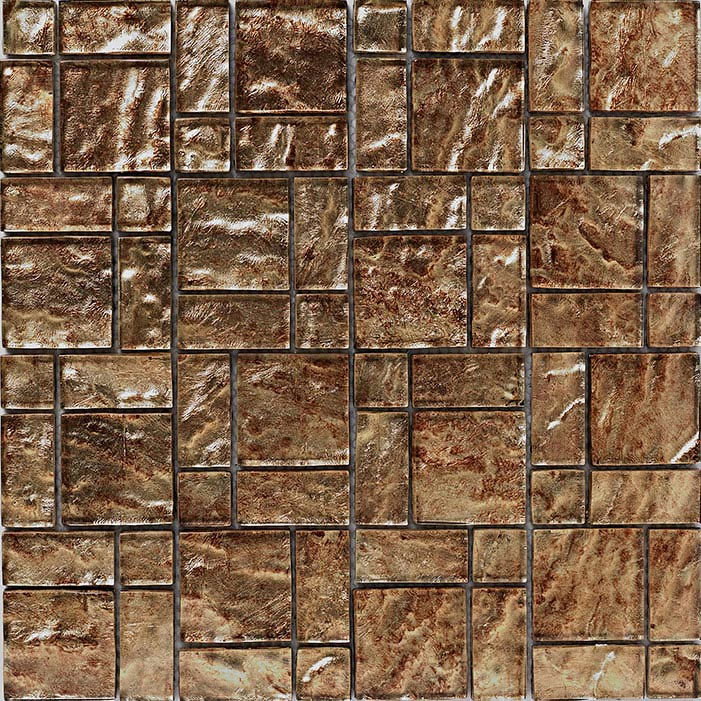 BCT Tiles Luxe Bronze Foil Glass Mosaic Tiles - 300 x 300mm - BCT38627 Profile Large Image