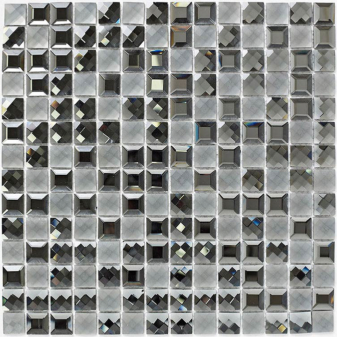 BCT Tiles Luxe Faceted Glass Mosaic Tiles - 300 x 300mm - BCT38597 Large Image