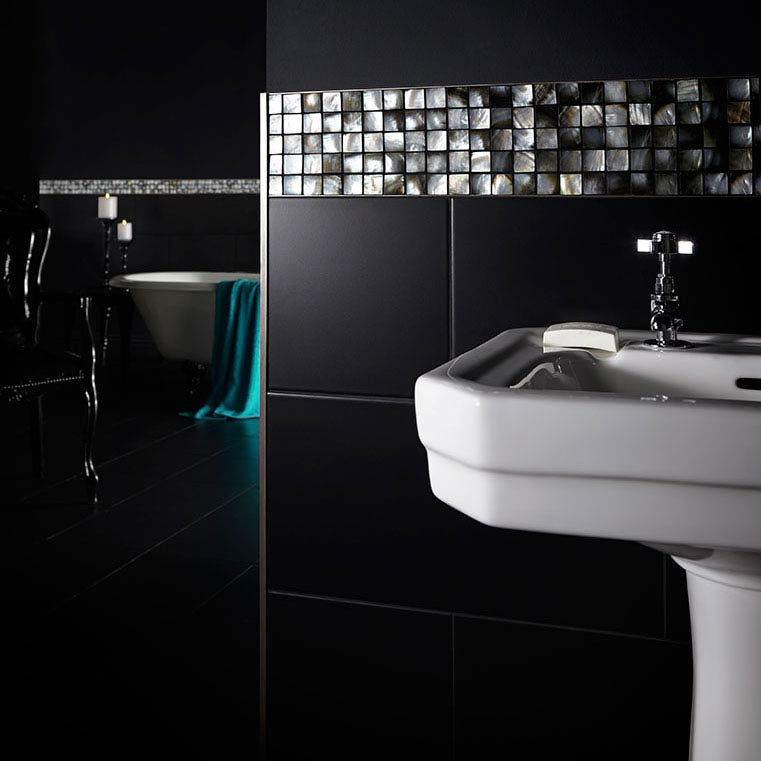 BCT Tiles Luxe Mother Of Pearl Mosaic Dark Tiles - 305 x 305mm - BCT38566  Feature Large Image