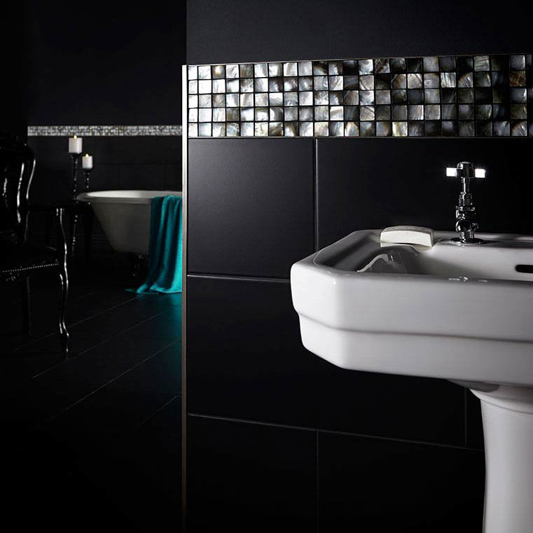 BCT Tiles Luxe Mother Of Pearl Mosaic Dark Tiles - 305 x 305mm - BCT38566 Feature Large Image