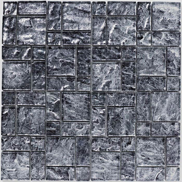 BCT Tiles Luxe Silver Foil Glass Mosaic Tiles - 300 x 300mm - BCT38610 Large Image