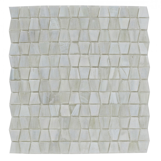 BCT Tiles Luxe White Glacier Glass Mosaic Tiles - 300 x 300mm - BCT38634  Profile Large Image