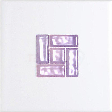 BCT Tiles - 6 Mosaic Lilac Insert Wall Gloss Tiles - 148x148mm - CAN34082 Profile Large Image