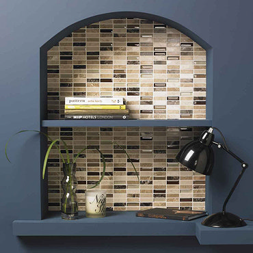 BCT Tiles Naturals Emperador Glass Mix Polished Mosaic Tiles - 305 x 305mm - BCT38535  Profile Large