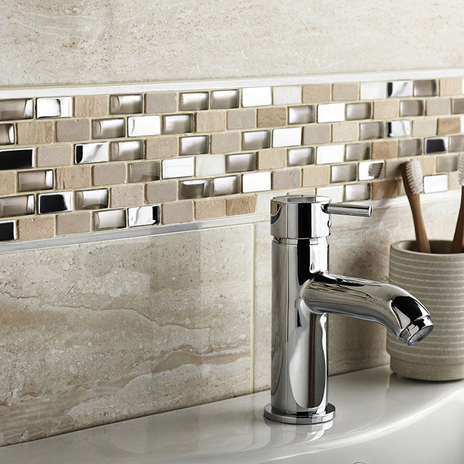 BCT Tiles Naturals Stone/Glass/Metal/Pearl Mix Mosaic Tiles - 300 x 300mm - BCT38498 Large Image