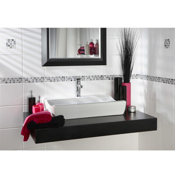 BCT Tiles - 6 Paris Black Gloss Strips - 198x50mm - BCT14881 Profile Large Image