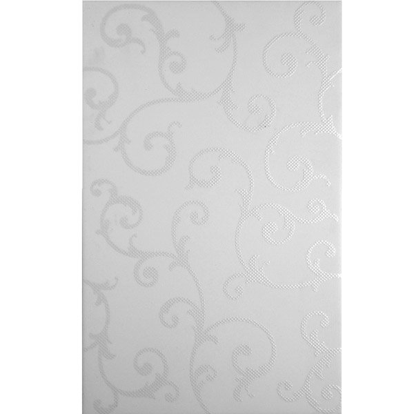 BCT Tiles - 10 Renaissance Scroll White Wall Satin Tiles - 248x398mm - BCT08392 Large Image