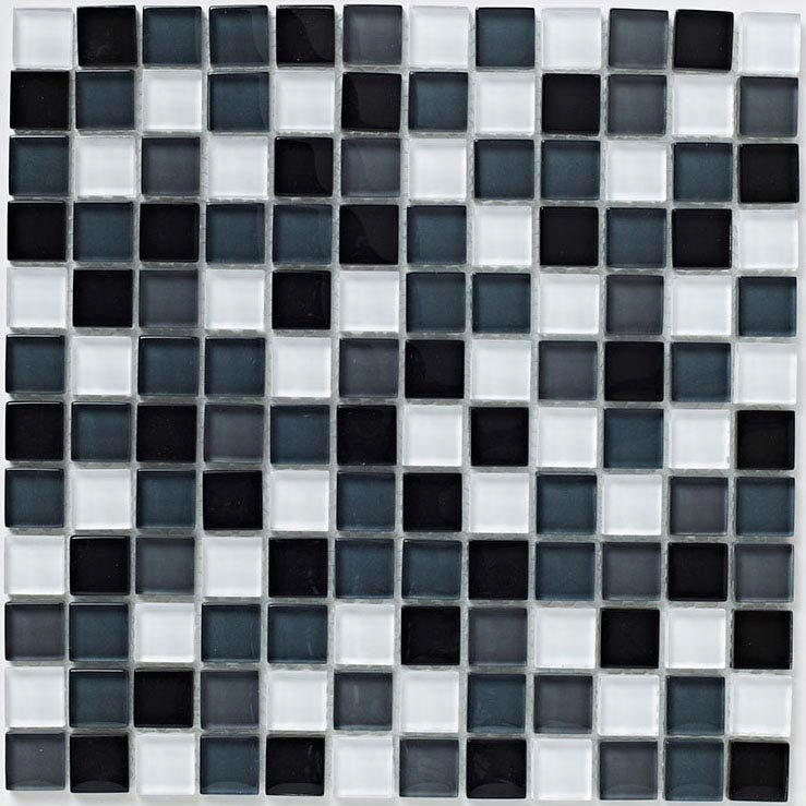 BCT Tiles Shades of Grey Glass Mix Mosaic Tiles - 300 x 300mm - BCT38337  Profile Large Image