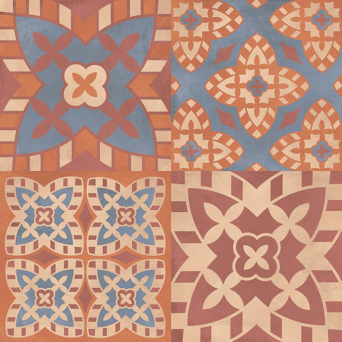 BCT Tiles St Pancras Terracotta Feature Floor Tiles - 331 x 331mm - BCT57598  Profile Large Image
