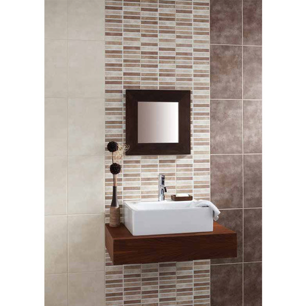 BCT Tiles - 10 Tunis Beige/Brown Pressed Mosaic Wall Tiles - 248x398mm - BCT13525 Profile Large Image