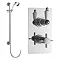 Ultra Beaumont Twin Thermostatic Shower Valve w/ Slider Rail Kit Large Image