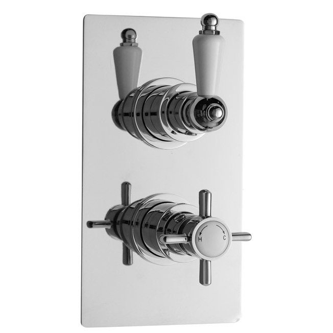 Ultra Traditional Beaumont Twin Thermostatic Shower Valve - Chrome - A3050 Large Image
