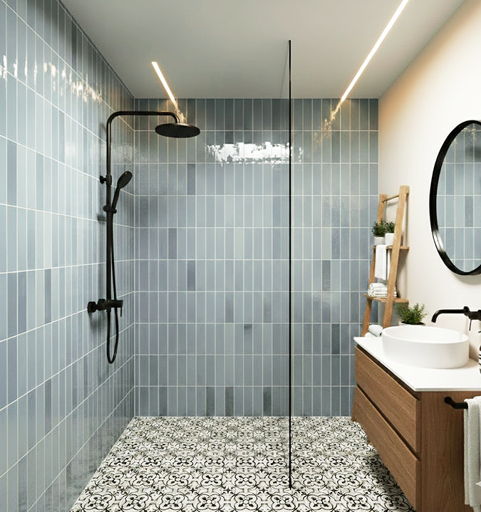 Stonehouse Studio Beauvais Rustic Light Blue Zellige Effect Wall Tiles