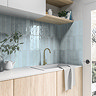 Stonehouse Studio Beauvais Rustic Light Blue Zellige Effect Wall Tiles 75 x 300mm