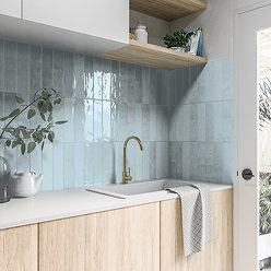 Stonehouse Studio Beauvais Rustic Light Blue Zellige Effect Wall Tiles