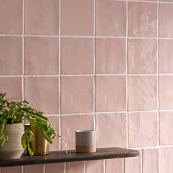 Stonehouse Studio Beauvais Rustic Pink Zellige Effect Wall Tiles 130 x 130mm