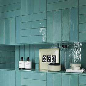 Beauvais Rustic Turquoise Wall Tiles 75 x 300mm
