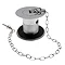 Belfast Kitchen Sink Waste with Brass Plug & Link Chain with Metal Back Nut - Slotted - Chrome Large