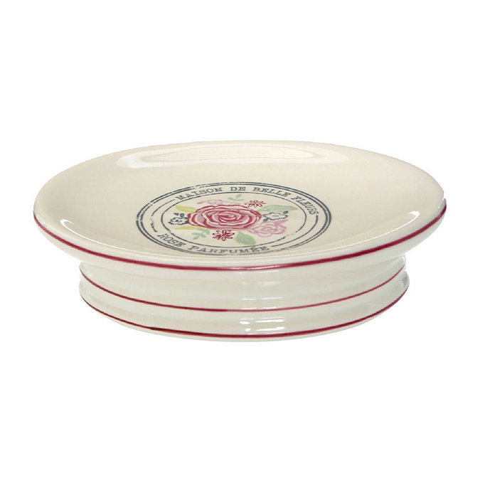 Belle Cream Ceramic Soap Dish - 1601523 Large Image
