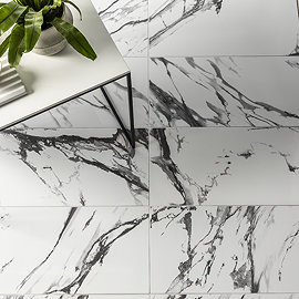 Bellus Black Marble Effect Wall & Floor Tiles - 300 x 600mm