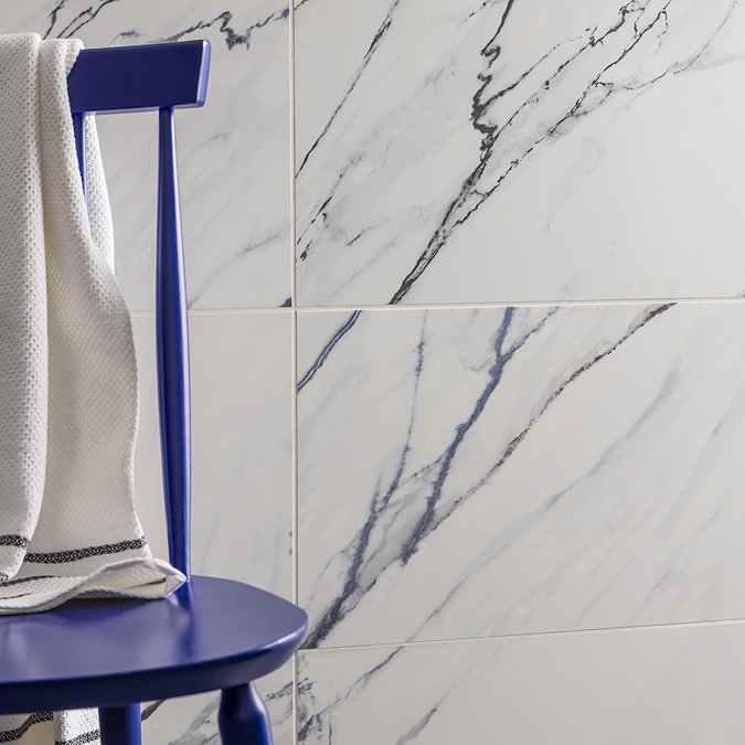 Bellus Blue Marble Effect Wall & Floor Tiles - 300 x 600mm