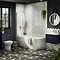 Belmont Hexagon Black with White Lines Wall and Floor Tiles  In Bathroom Large Image