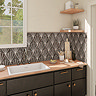 Belmont Hexagon Black with White Lines Wall and Floor Tiles