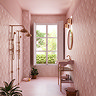 Belmont Hexagon Pink with White Lines Wall and Floor Tiles