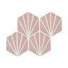 Belmont Hexagon Pink with White Lines Wall and Floor Tiles  Standard Large Image