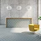 Belmont Hexagon Art Deco Turquoise with White Lines Wall and Floor Tiles