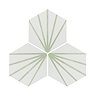 Belmont Hexagon White with Green Lines Wall and Floor Tiles  Profile Large Image