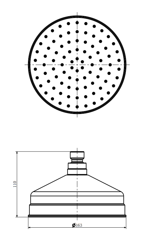 Belmont Traditional 162mm Apron Rose Shower Head with Arm
