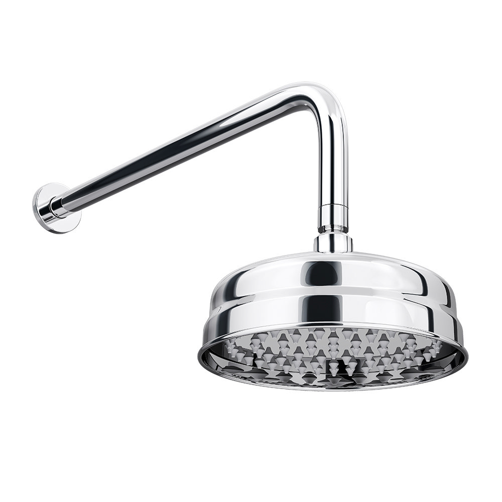Belmont Traditional 162mm Apron Rose Shower Head with Arm in Polished