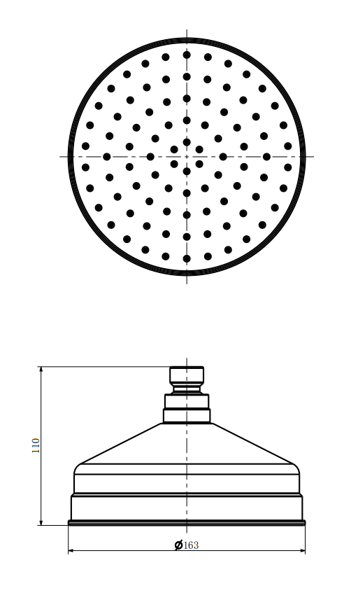 Belmont Traditional 162mm Apron Rose Shower Head with Swivel Joint