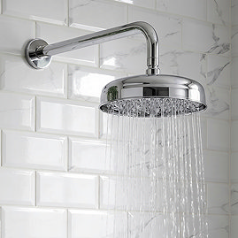 Belmont Traditional 8" Chrome Shower Head with Wall Arm