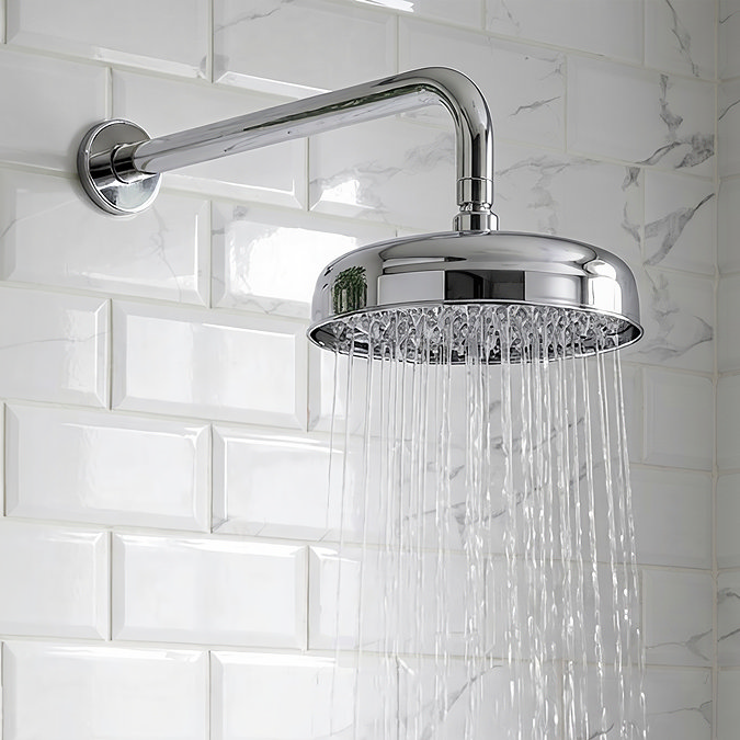 Belmont Traditional 8" Chrome Shower Head with Wall Arm