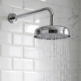 Belmont Traditional 8" Chrome Shower Head with Wall Arm