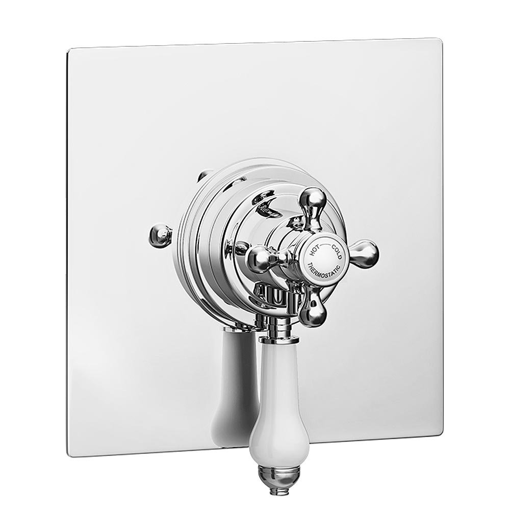 Belmont Traditional Square Concealed Dual Thermostatic Shower Valve Large Image
