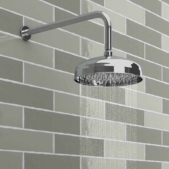 Belmont Traditional Dual Concealed Thermostatic Shower Valve Inc. 8" Apron Fixed Head Profile Large
