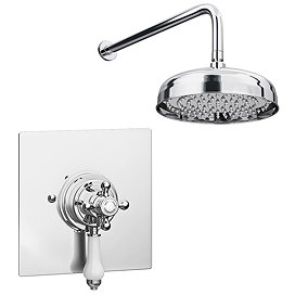 Belmont Traditional Dual Concealed Thermostatic Shower Valve with 8" Apron Fixed Head